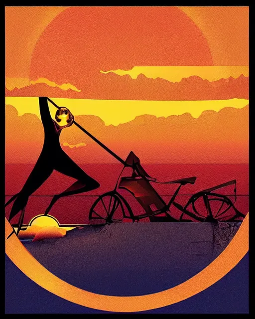 Prompt: art deco illustration of most epic most beautiful sunset artstation, deviantart, pinterest, 5 0 0 px