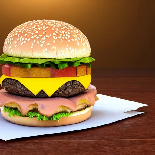 Image similar to a cow eating a cheese burger with a disturbing amount of enthusiasm highly detailed, photorealistic portrait, bright studio setting, studio lighting, crisp quality and light reflections, unreal engine 5 quality render
