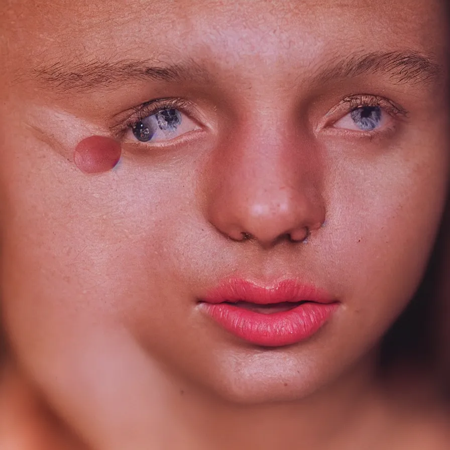 Image similar to closeup photo of a beautiful woman face, 8 0 mm lens, by martin schoeller, hyper realistic, fujifilm velvia 1 0 0