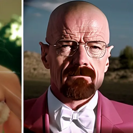 Image similar to Walter White at his quinceanera, cinematic shot, film still, wide shot