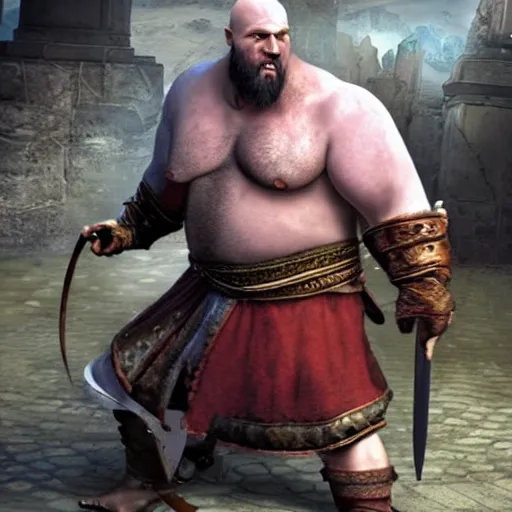 Image similar to obese kratos