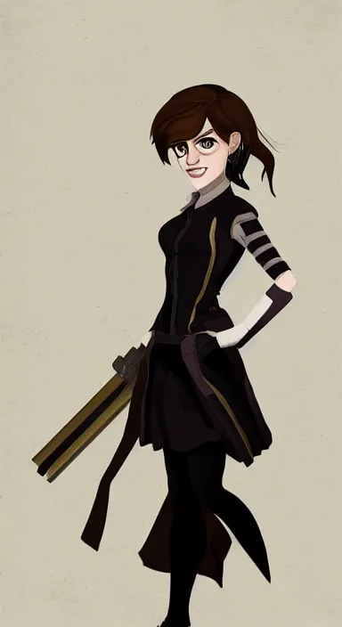 Image similar to Portrait of Emma Watson in the style of RWBY