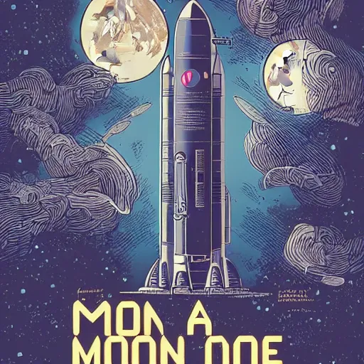 Image similar to moon rocket, by laurie greasley and james stokoe