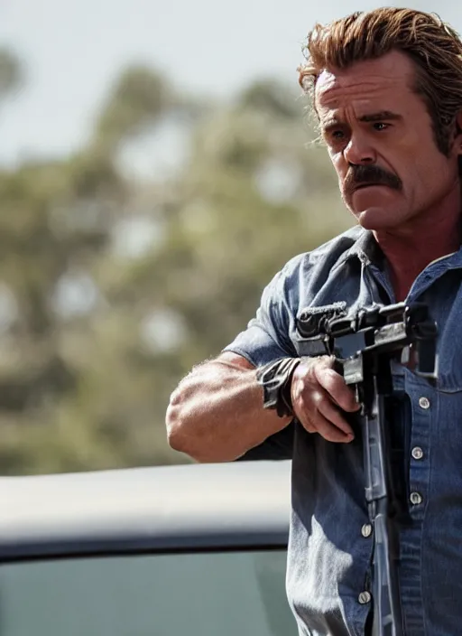 Image similar to film still of 💀 as martin riggs in lethal weapon, 4 k