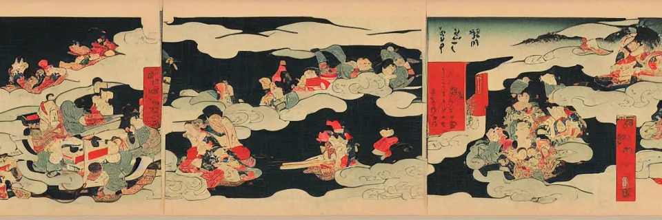 Image similar to new york in the style of ukiyo - e