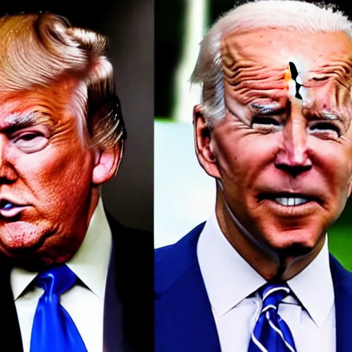 Image similar to donald trump and joe biden kissing