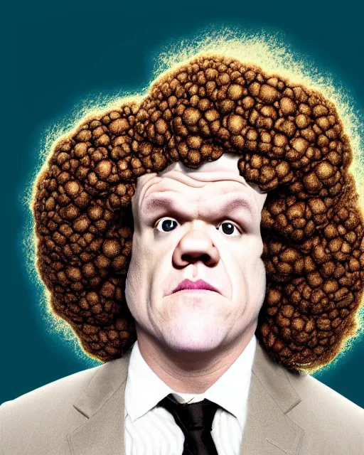 Image similar to john c reilly's head with a cauliflower wig
