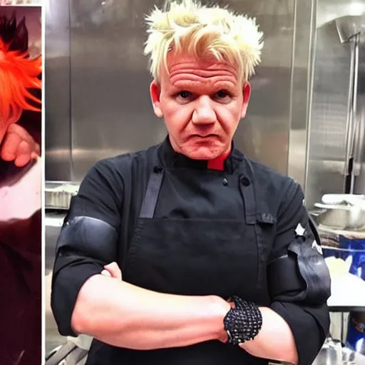 Image similar to Gordon Ramsay Naruto cosplay