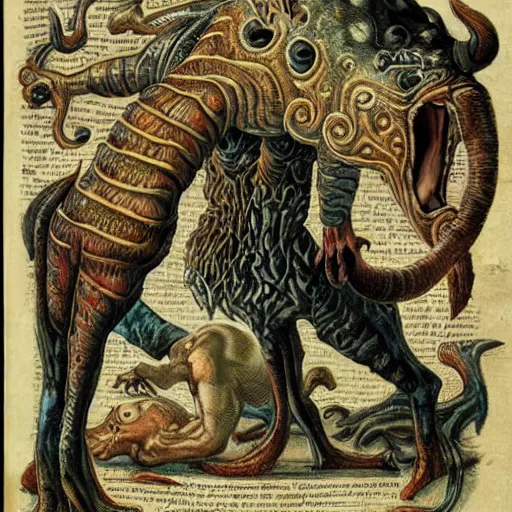 Image similar to bizarre bestiary of repressed unconscious emotional monsters and creatures