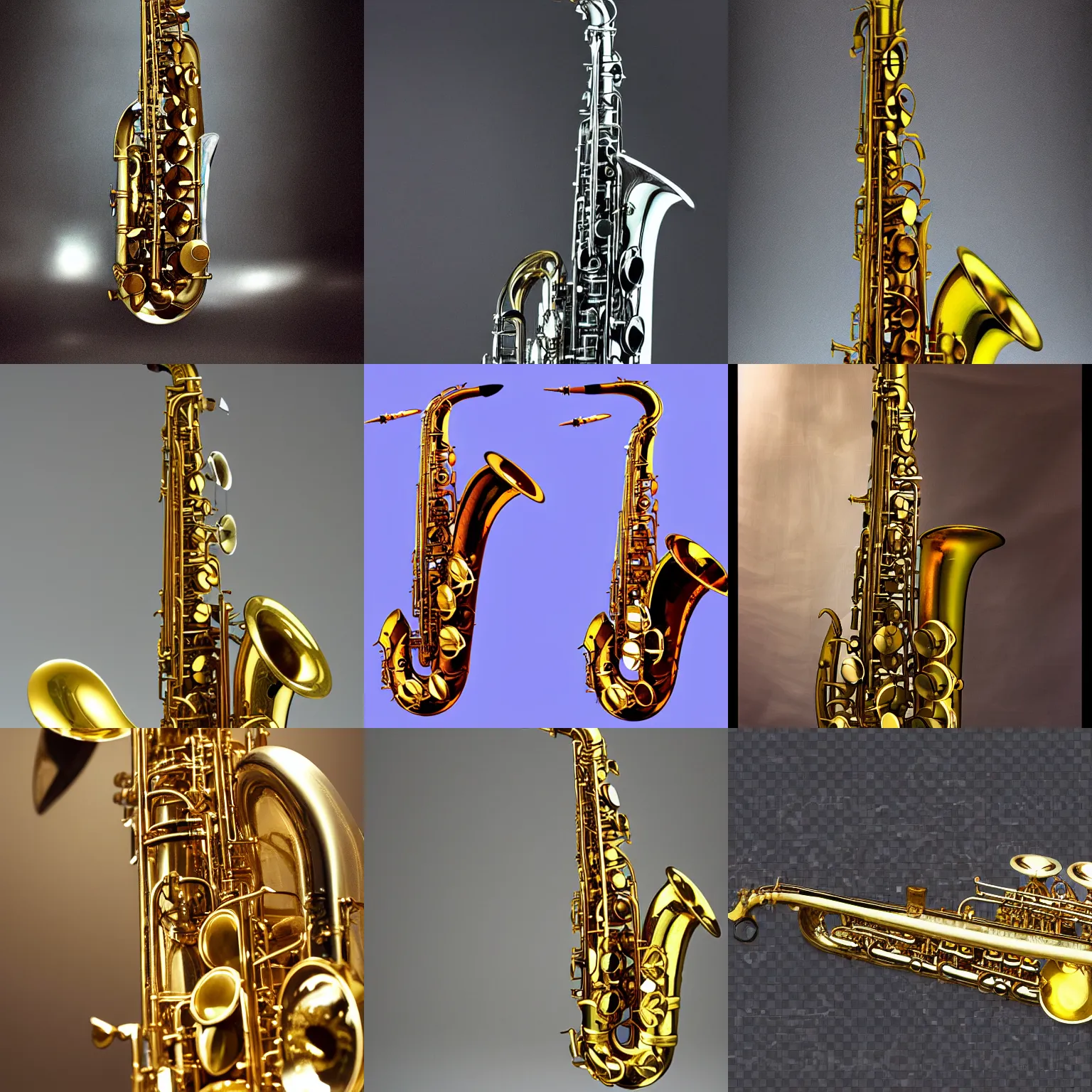 Prompt: a clear transparent glass!! saxophone, high detail
