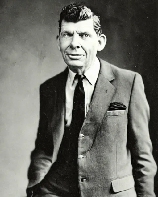 Prompt: portrait of andy griffith, carte - de - visite