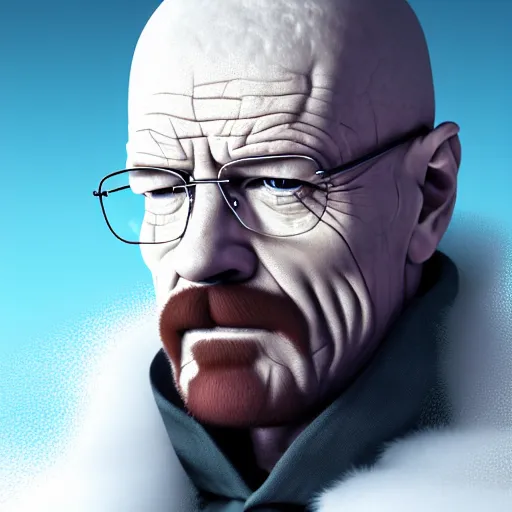 Image similar to walter white is a snowball, hyperdetailed, artstation, cgsociety, 8 k