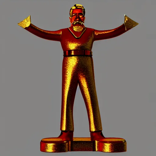 Image similar to stalin glitter figurine commerical, white background, 3d render