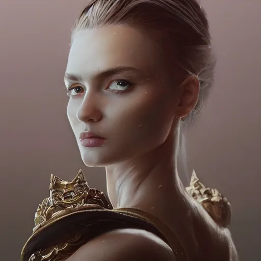 Prompt: luxury advertisement, a highly detailed epic cinematic concept art CG render digital painting artwork of a woman from Poland named Karolina Michalczyk. By Greg Rutkowski, Ilya Kuvshinov, WLOP, Stanley Artgerm Lau, Ruan Jia and Fenghua Zhong, trending on ArtStation, made in Maya, Blender and Photoshop, octane render, excellent composition, cinematic atmosphere, dynamic dramatic cinematic lighting, aesthetic, very inspirational, arthouse