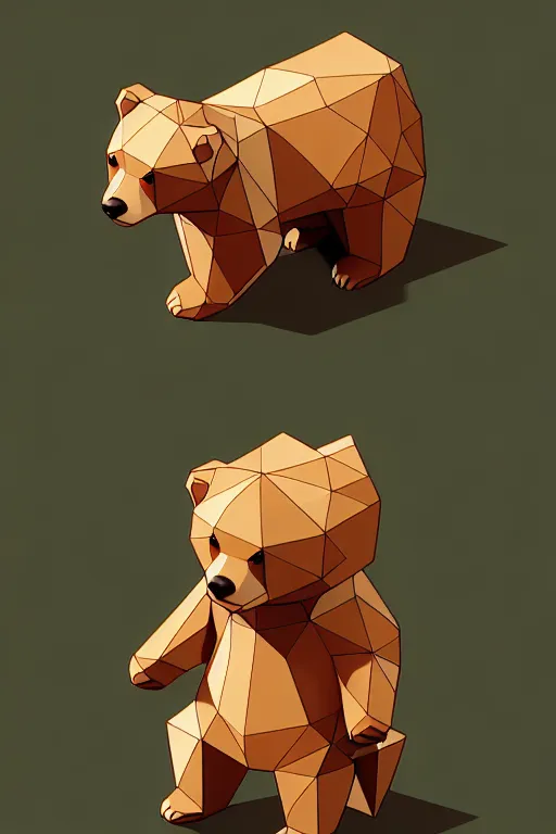 Prompt: isometric bear by Artgerm and WLOP, Pixiv