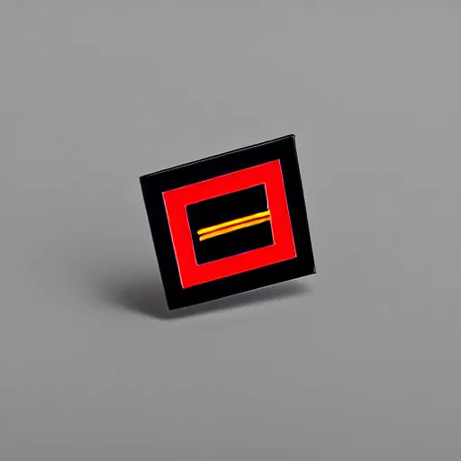 Image similar to a photo of a retro 8 0 s minimalistic simple clean fire warning enamel pin, no text, studio lighting, behance