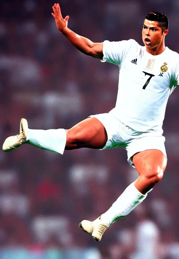 Prompt: ronaldo nazario in kung fu soccer