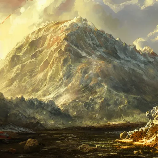 Prompt: mount olympus destroyed and abandoned, oil painting, ultradetailed, artstation, ultradetailed, digital painting, ultradetailed