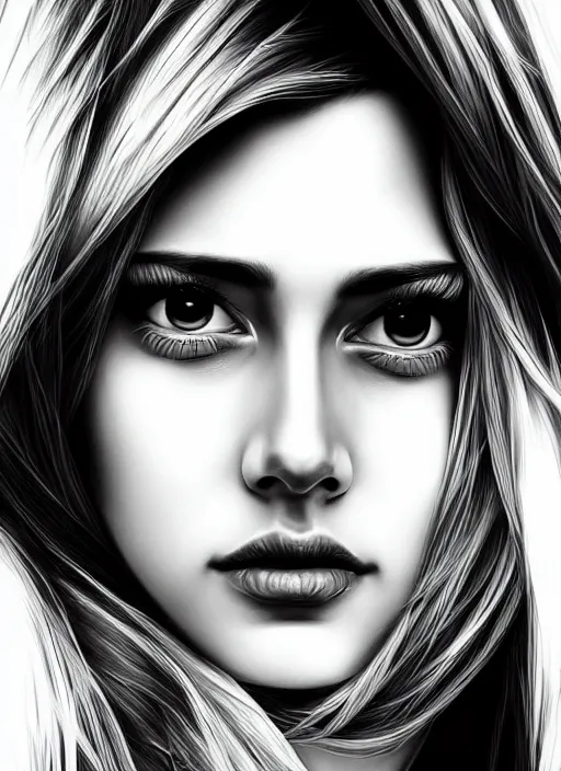Image similar to up close portrait of a beautiful woman in black and white, photorealistic, upper body, in the style of kevin Kostic, art by diego fazio and diegoKoi stanley lau, intricate, elegant, hyper sharp focus, artgerm, 8k highly detailed