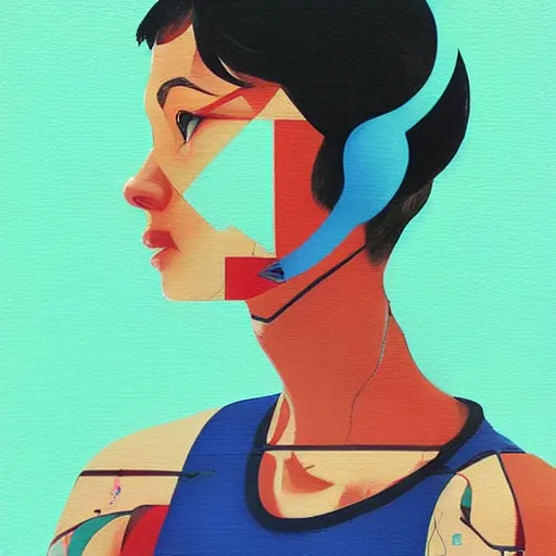 Image similar to Wii Fit Trainer profile picture by Sachin Teng, asymmetrical, Organic Painting , Matte Painting, geometric shapes, hard edges, graffiti, street art:2 by Sachin Teng:4