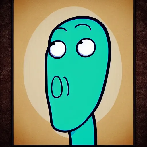 Prompt: handsome squidward, cartoon network style, portrait