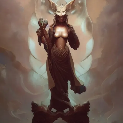 Prompt: a portrait of a statue of a dynamic character by peter mohrbacher