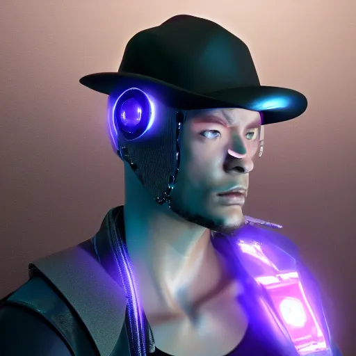 Image similar to a hat from the future, cyberpunk, highly detailed, epic lighting, hyper photorealism, trending on artstation 8 k