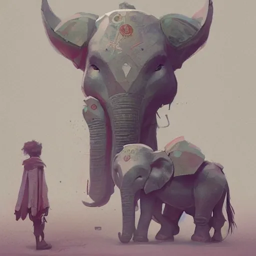 Image similar to 🤖🐘, Greg rutkowski, Trending artstation, cinematográfica, digital Art