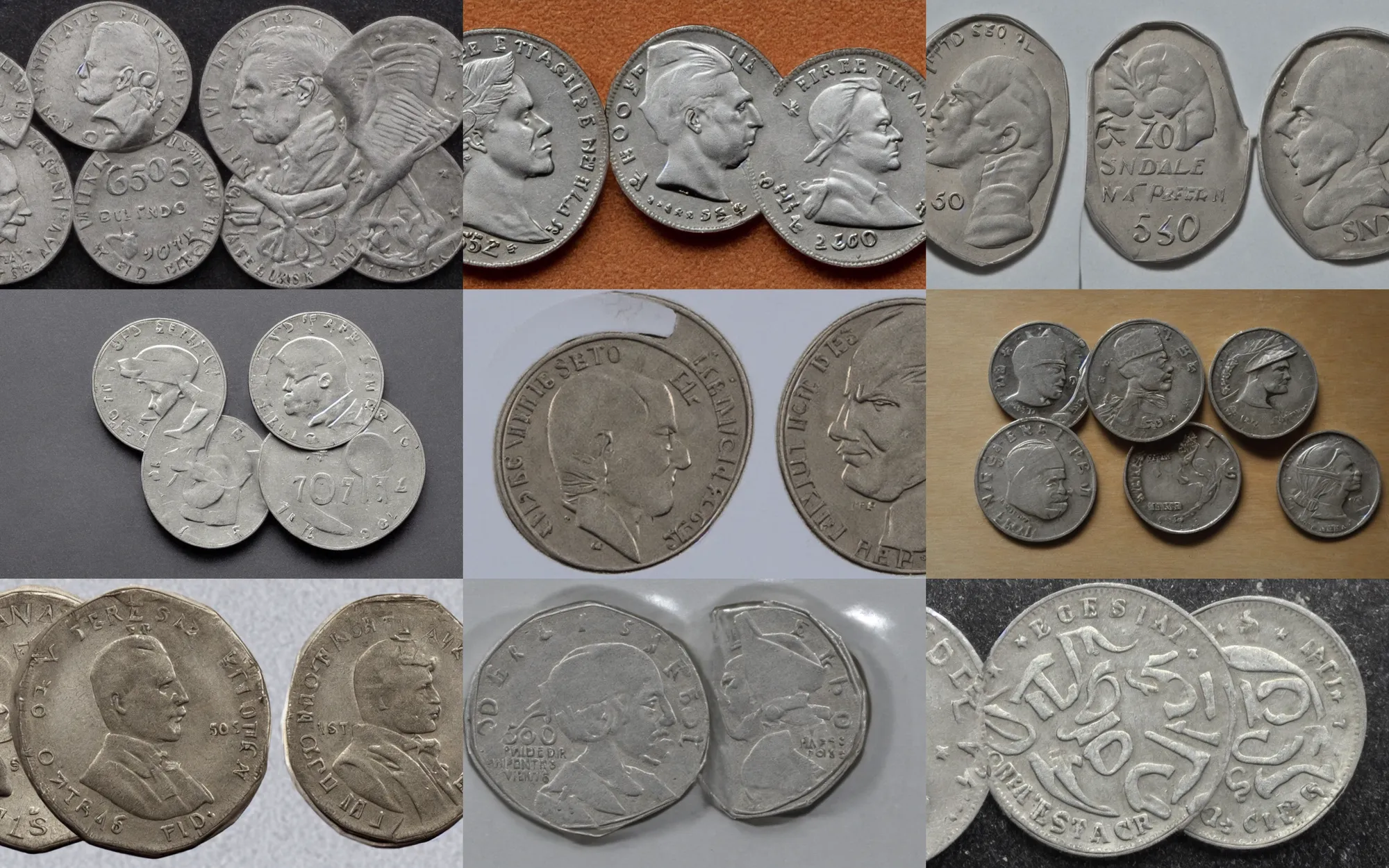 Prompt: 50 cent coin with 50 Cent, side by side reverse and averse