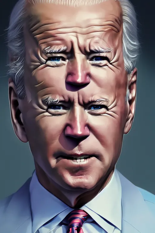 Image similar to joe biden, full face, anime, fantastic details, pixiv, hyperdetailed unreal engine, stanley artgerm lau, wlop, rossdraws, james jean marc, simonetti ruan jia and mandy jurgens and artgerm and sakimichan, yuru camp, moe, illustration, digital art, concept art, manga cover