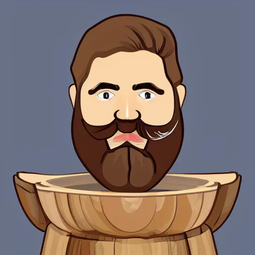 Image similar to bearded man turns bowl using woodlathe, lathe, machinery, vector art