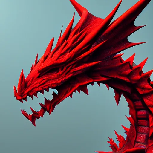 Prompt: A red dragon, trending on ArtstationHQ