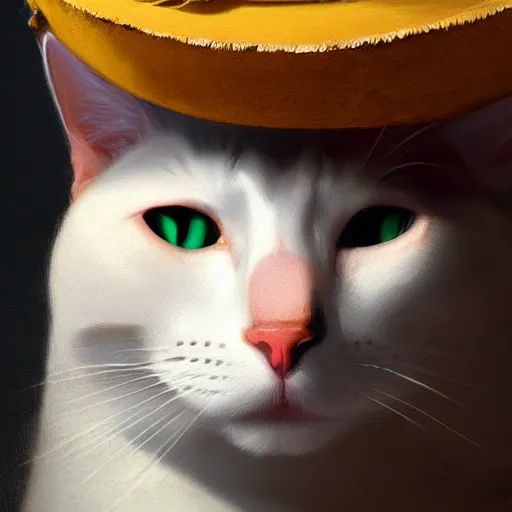 Image similar to a well designed portrait of a cat wearing a sombrero, detailed, realistic, sketch style, artstation, greg rutkowski, 8 k resolution.