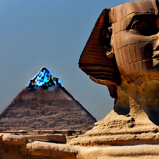 Prompt: the sphinx of giza, cinematic lighting