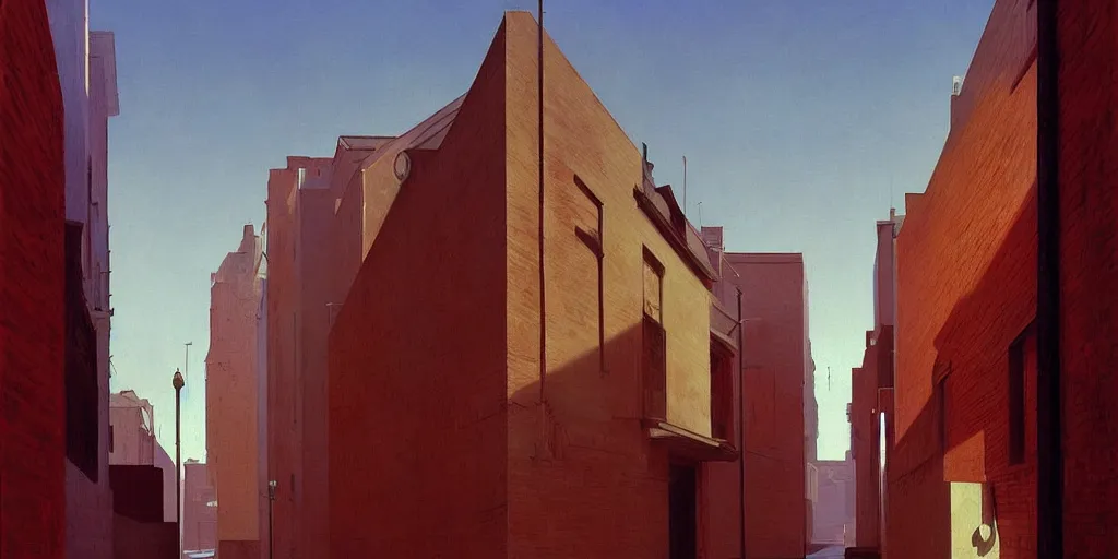 Prompt: city alley by Edward Hopper and James Gilleard, Zdzislaw Beksinski, highly detailed, vacant