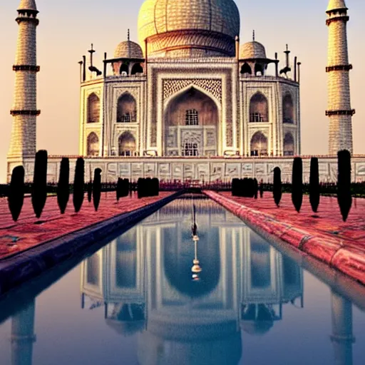 Image similar to the taj mahal made ot of cheese, 8k photorealism, extremly detailed, trending on artstation