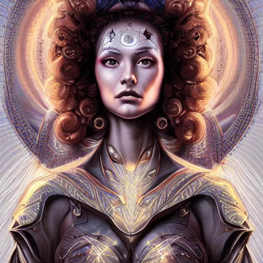 Image similar to timelord metatron, heroine, beautiful, detailed symmetrical close - up portrait, intricate complexity, in the style of artgerm and peter mohrbacher, cel - shaded