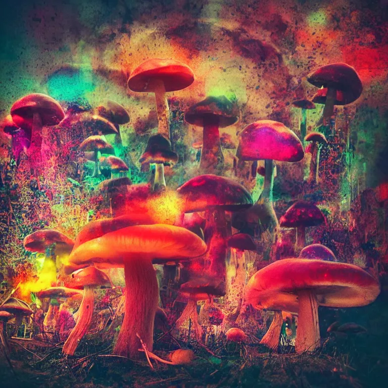 Prompt: double exposure of dally life, symbols of live, explosion, cyber mushroom city, love is the most relevant theme, 8 k resolution, artistic mode, artistic, trending on instagram, long exposure, love art, serious, fantasy and dreams vibes, mushrooms style and macro style, colorful picture, spring vibes