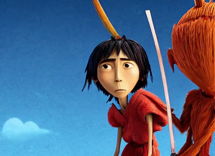 Image similar to A very high resolution image from a new movie, stop motion, Animated film Kubo, Kubo and the Two Strings, directed by wes anderson