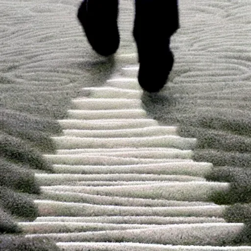 Prompt: infinity steps made from cloud