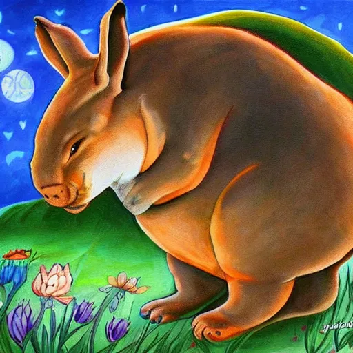 Image similar to beautiful epic painting of Big Chungus