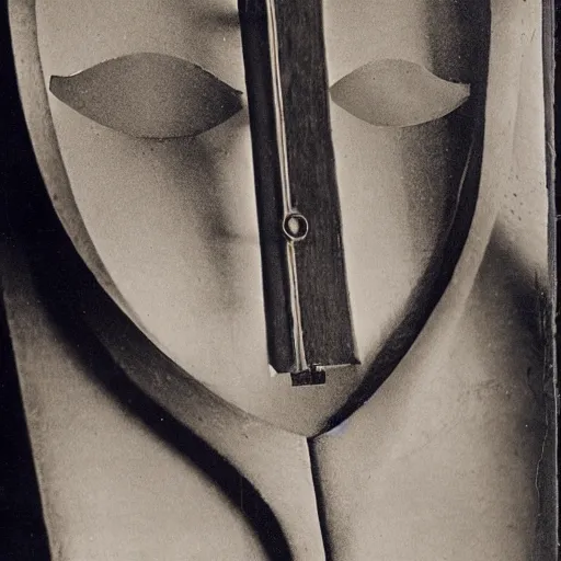 Prompt: The ‘Naive Oculus’ by Man Ray, auction catalogue photo (early machine), private collection, on display from the estate of Max Ernst
