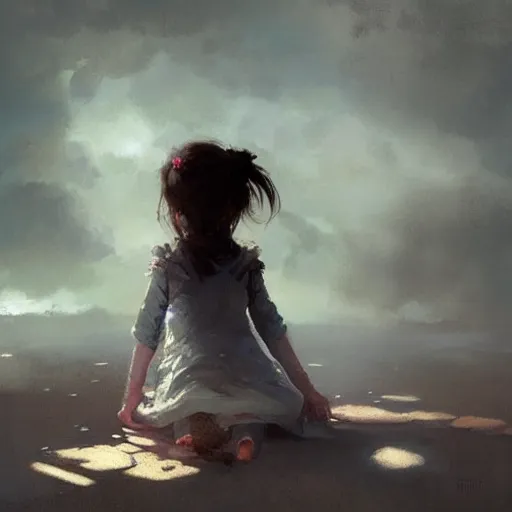 Image similar to little girl, artwork by greg rutkowski and hiroriko araki