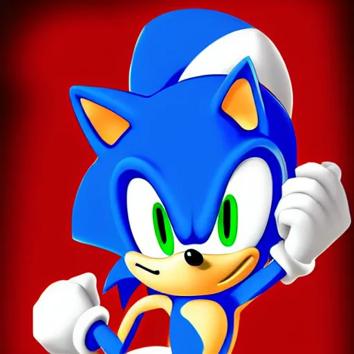 Prompt: sonic the hedgehog, digital art