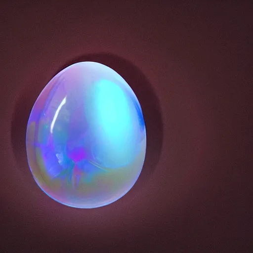 Image similar to - an iridescent angels egg inside a translucent rubber shell, bio luminance, hyper details, cinematic lights, photo bashing, cinematic lighting, octane