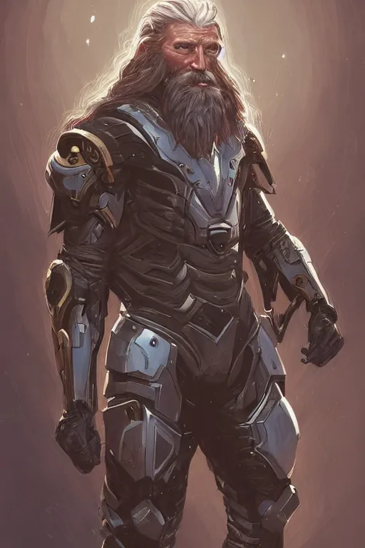 Prompt: Portrait of John Brown with a long beard wearing futuristic power armor, fantasy, intricate, highly detailed, digital painting, trending on artstation, sharp focus, illustration, style of Stanley Artgerm and Dan Mumford
