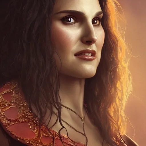 Prompt: anger hell evil smile, natalie portman and whoopie goldberg, intricate, elegant, highly detailed, digital painting, artstation, concept art, smooth, sharp focus, illustration, art by artgerm and greg rutkowski and alphonse mucha and william - adolphe bouguereau