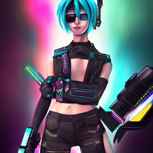 Image similar to a painting of cyberpunk road warrior Hatsune Miku by Ross Tran, highly detailed 4k digital art