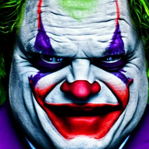 Image similar to stunning awe inspiring chris farley as the joker movie still 8 k hdr atmospheric lighting