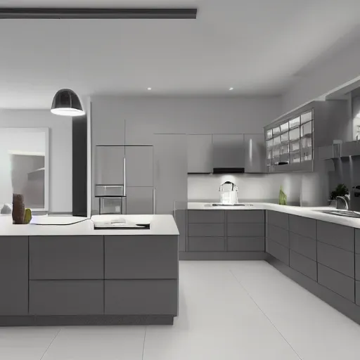 Image similar to realistic render of a modern kitchen, archviz